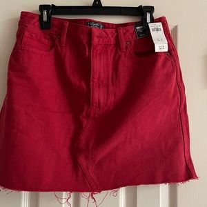 Abercrombie &Fitch Red mini denim skirt ! Size 30/10